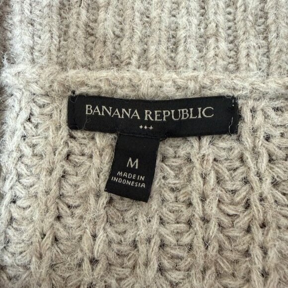 Banana Republic Womens Chunky Knit Wool Blend Cardigan Size M Preppy Academia - Picture 5 of 10